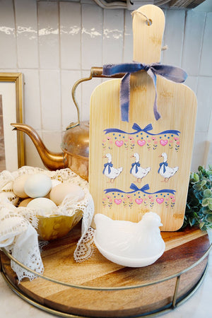 Vintage Geese Girls Wood Cutting Board - Wholesale Accessory Market