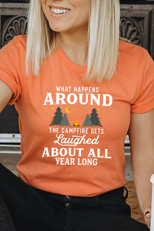 What Happens Around The Campfire Softstyle Adult T-Shirt - Wholesale Accessory Market