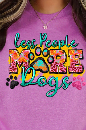 Colorful Less People More Dogs Softstyle Adult T-Shirt - Wholesale Accessory Market