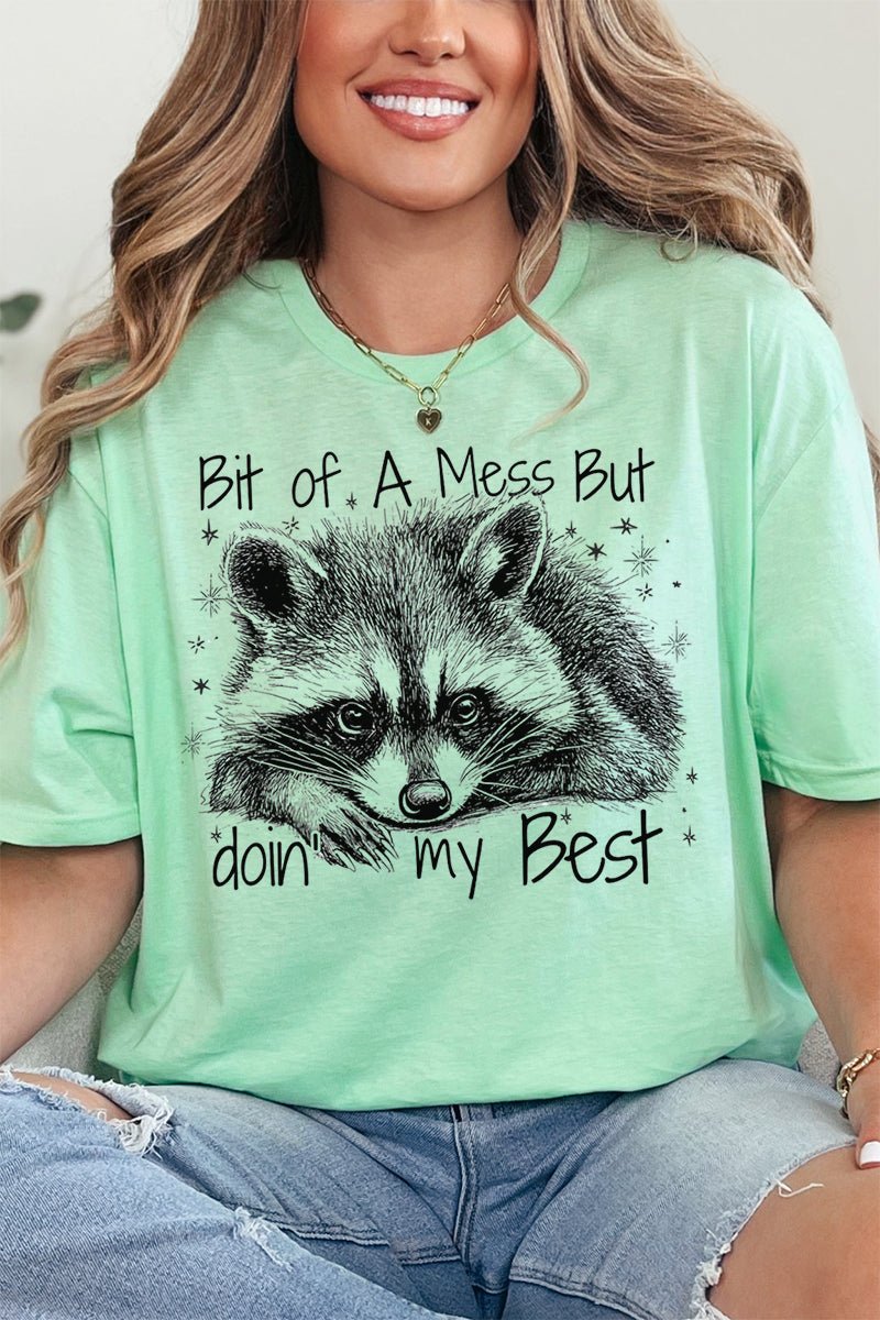 Doin' My Best Raccoon Softstyle Adult T-Shirt - Wholesale Accessory Market