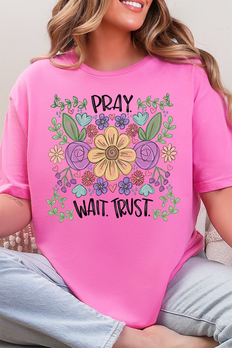 Pray Wait Trust Softstyle Adult T-Shirt - Wholesale Accessory Market