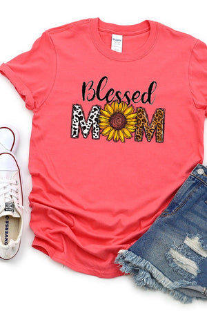 Cow Leopard Blessed Mom Softstyle Adult T-Shirt - Wholesale Accessory Market