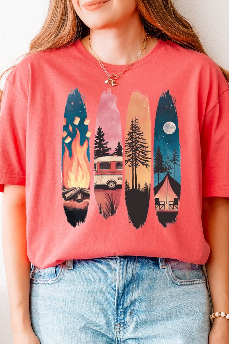 Retro Around The Fire Softstyle Adult T-Shirt - Wholesale Accessory Market