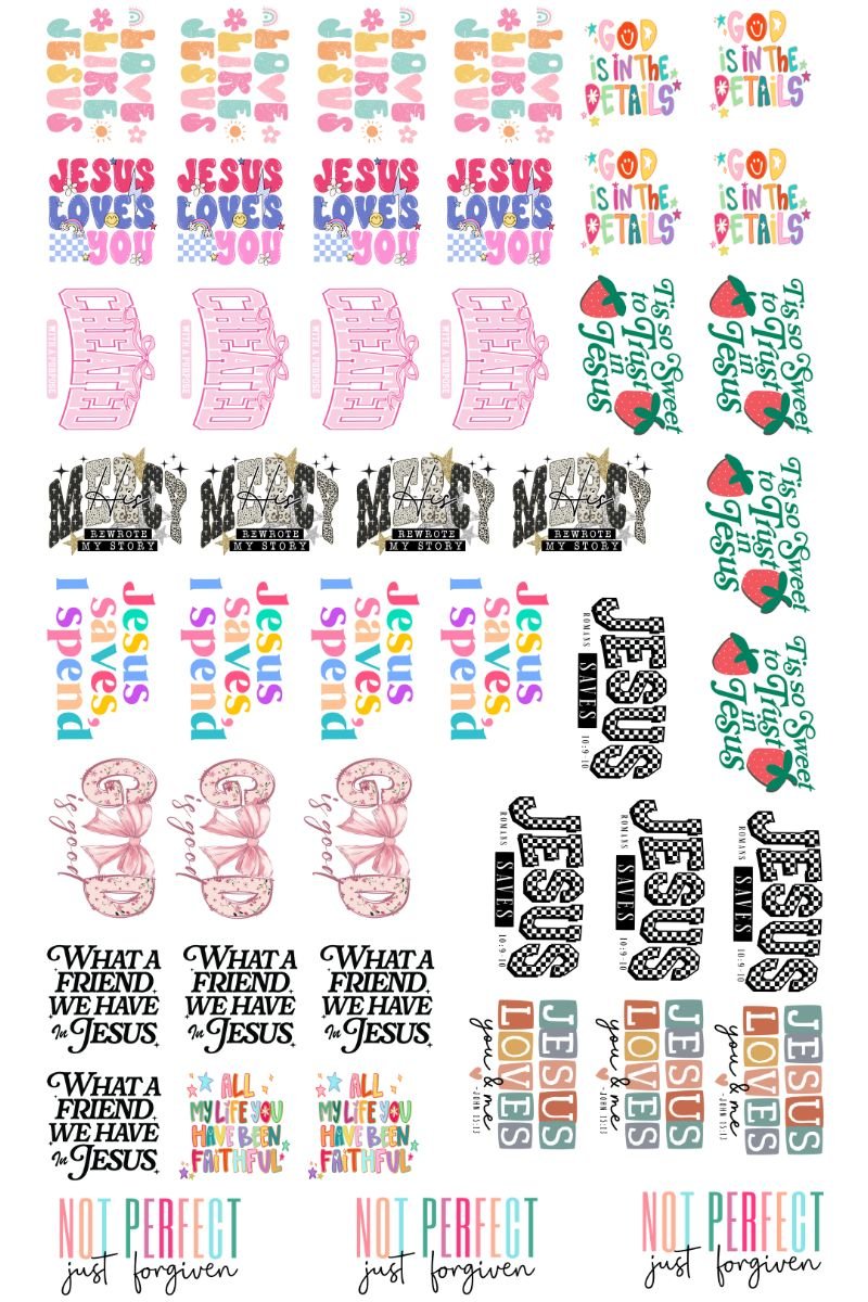 22 x 36 Religious Version 3 Pre - Made Hat Gang Sheet - Wholesale Accessory Market
