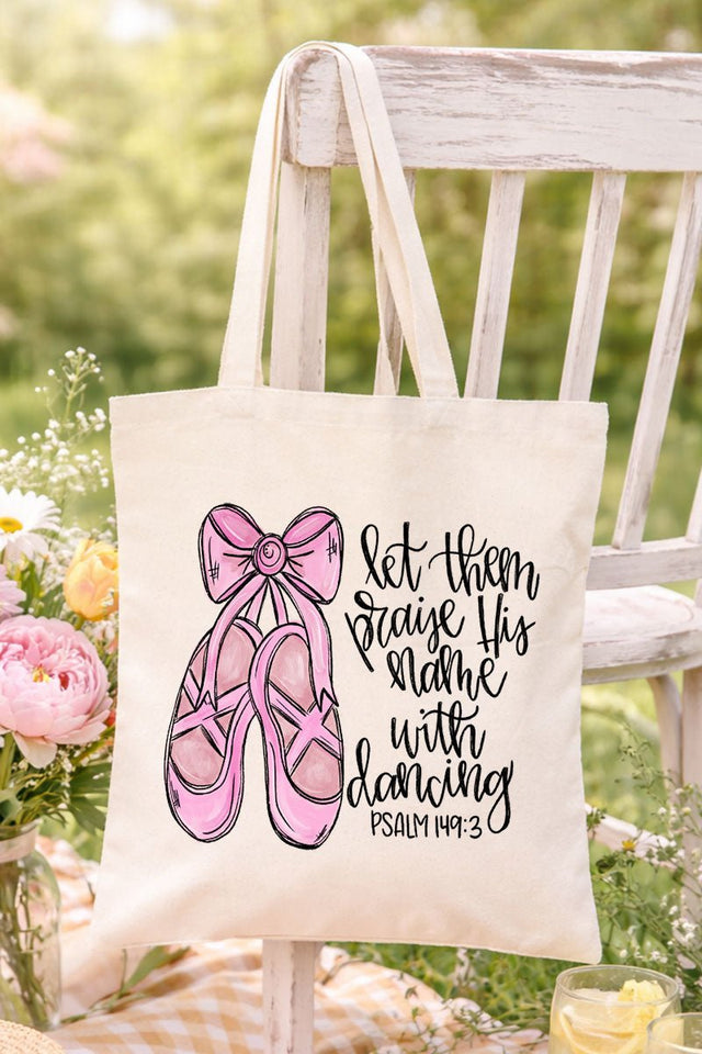 Praising In Pointe Small Canvas Tote - Wholesale Accessory Market