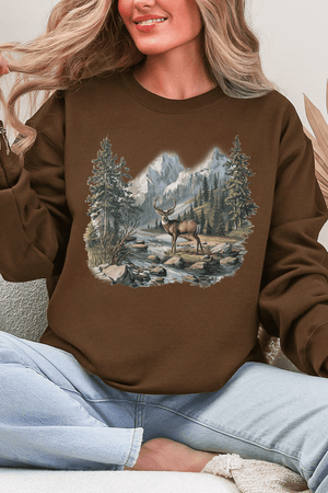 Alpine Deer Ecosmart Crewneck Sweatshirt - Wholesale Accessory Market