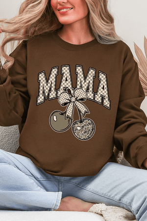 Cherry Luxe Mama Ecosmart Crewneck Sweatshirt - Wholesale Accessory Market