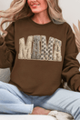 Faux Yarn Check Mama Ecosmart Crewneck Sweatshirt - Wholesale Accessory Market