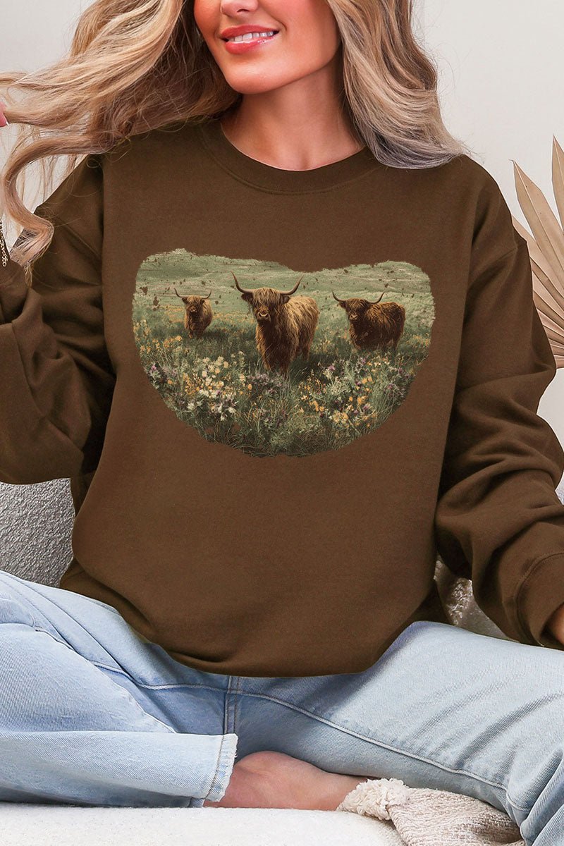 Highland Herd Ecosmart Crewneck Sweatshirt - Wholesale Accessory Market