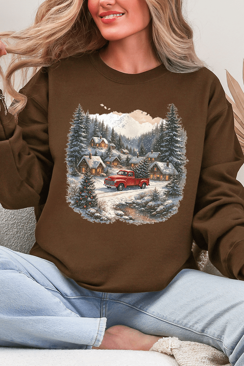 Snowfall On Main Street Ecosmart Crewneck Sweatshirt - Wholesale Accessory Market