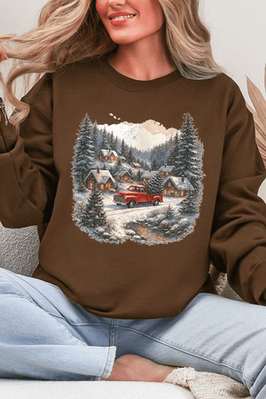 Snowfall On Main Street Ecosmart Crewneck Sweatshirt - Wholesale Accessory Market