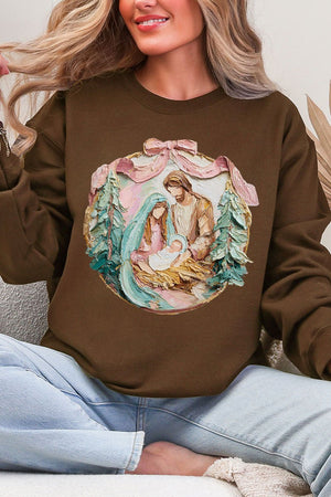 The Painted Baby Jesus Coquette Ecosmart Crewneck Sweatshirt - Wholesale Accessory Market