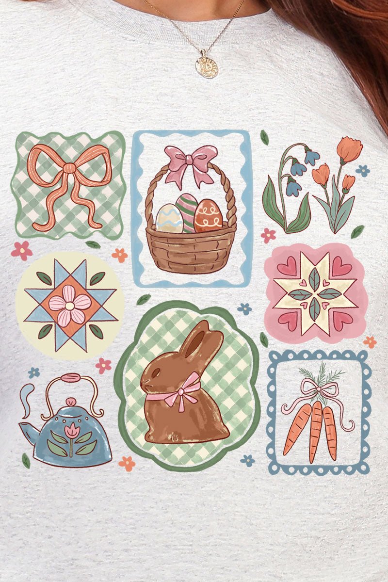 Blossom Bunny Patch Ecosmart Crewneck Sweatshirt - Wholesale Accessory Market