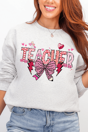 Bow Teacher Doodle Ecosmart Crewneck Sweatshirt - Wholesale Accessory Market