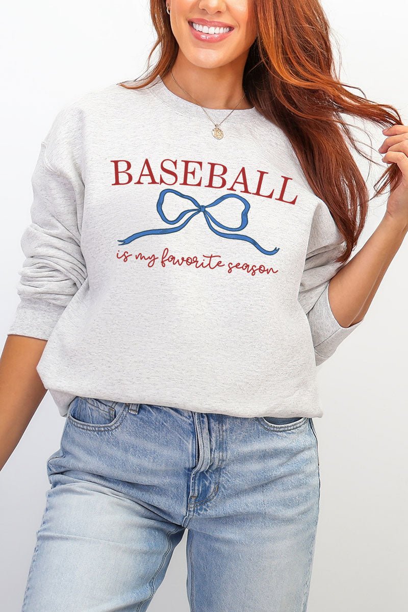 Coquette My Favorite Baseball Ecosmart Crewneck Sweatshirt - Wholesale Accessory Market