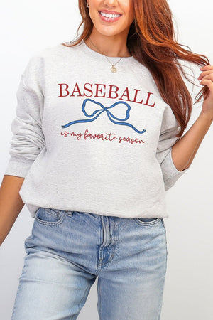 Coquette My Favorite Baseball Ecosmart Crewneck Sweatshirt - Wholesale Accessory Market