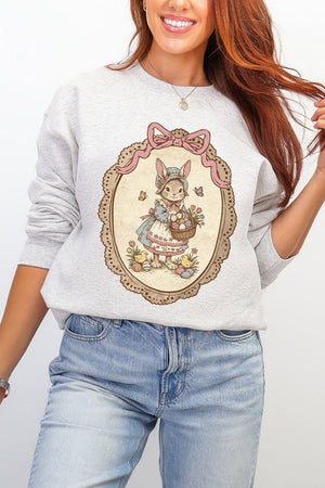 Easter Belle Spring Bunny Ecosmart Crewneck Sweatshirt - Wholesale Accessory Market
