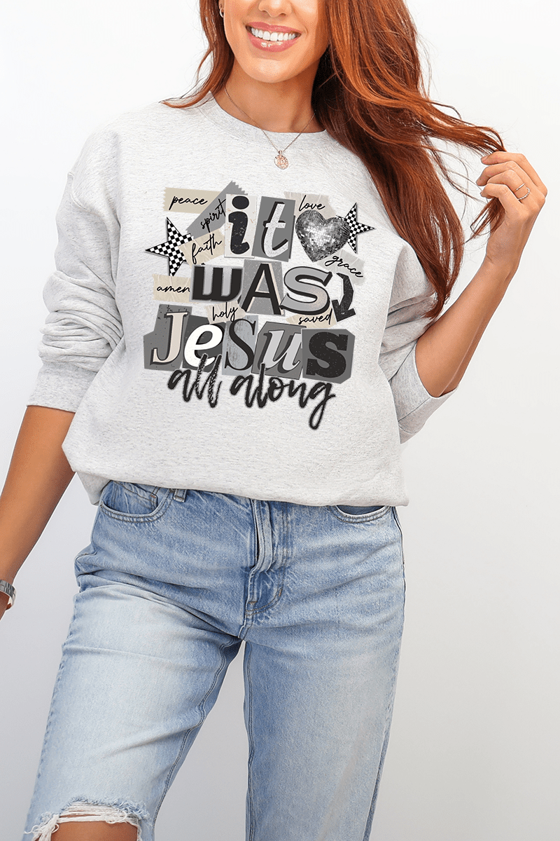 Monochromatic Jesus All Along Ecosmart Crewneck Sweatshirt - Wholesale Accessory Market