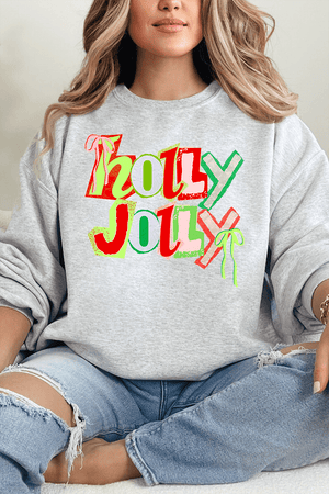 Retro Holly Jolly Ecosmart Crewneck Sweatshirt - Wholesale Accessory Market