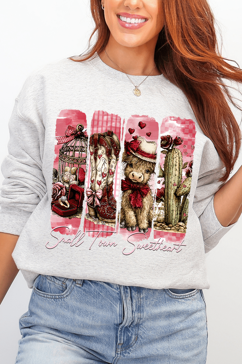 Small Town Sweetheart Ecosmart Crewneck Sweatshirt - Wholesale Accessory Market