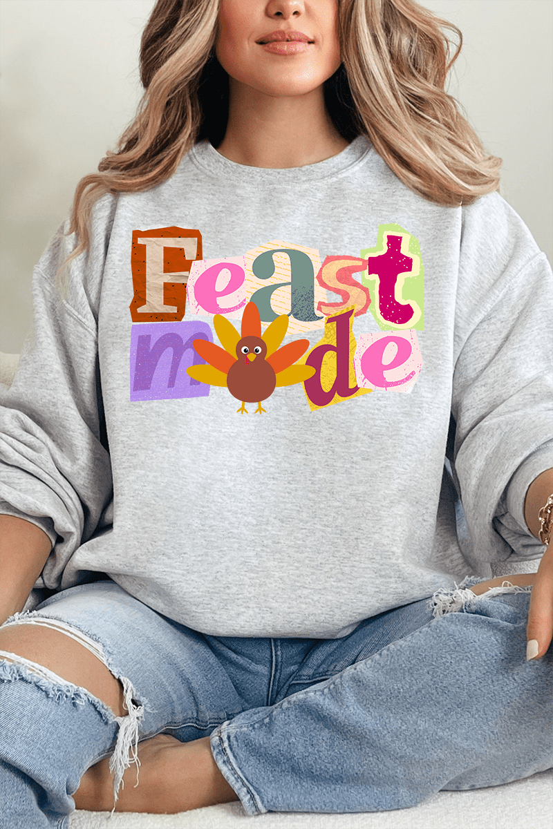 Turkey Feast Mode Ecosmart Crewneck Sweatshirt - Wholesale Accessory Market
