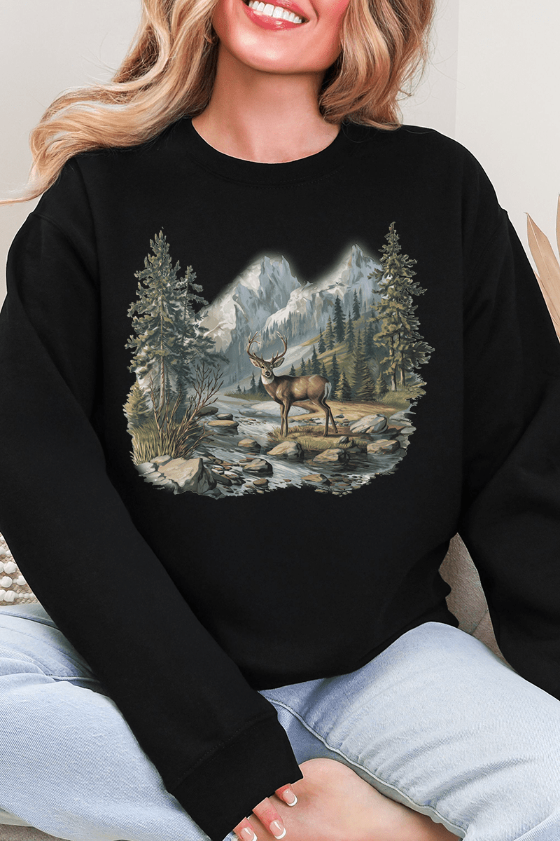 Alpine Deer Ecosmart Crewneck Sweatshirt - Wholesale Accessory Market