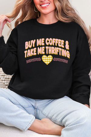 Buy Me Coffee And Take Me Thrifting Ecosmart Crewneck Sweatshirt - Wholesale Accessory Market