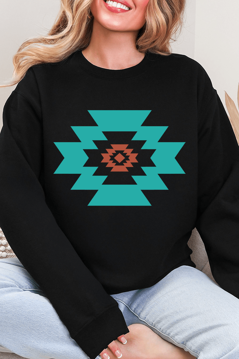 Punchy Aztec Ecosmart Crewneck Sweatshirt - Wholesale Accessory Market