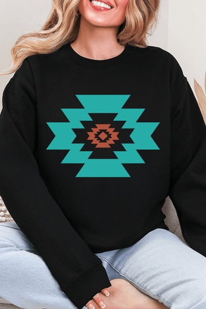 Punchy Aztec Ecosmart Crewneck Sweatshirt - Wholesale Accessory Market