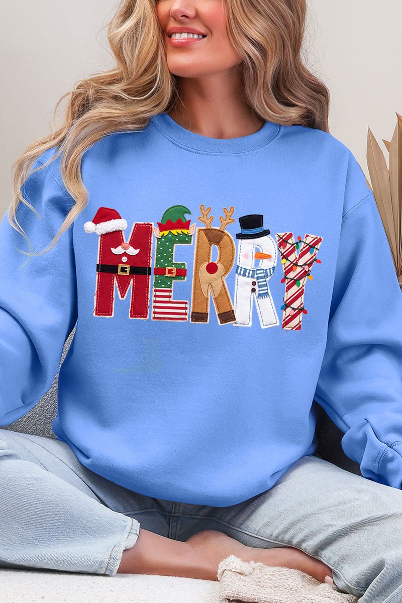 Christmas Characters Merry Ecosmart Crewneck Sweatshirt - Wholesale Accessory Market