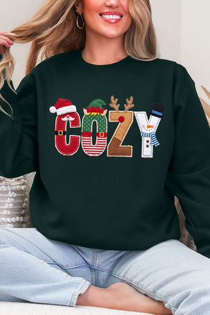 Christmas Characters Cozy Ecosmart Crewneck Sweatshirt - Wholesale Accessory Market