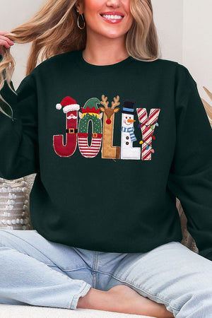 Christmas Characters Jolly Ecosmart Crewneck Sweatshirt - Wholesale Accessory Market