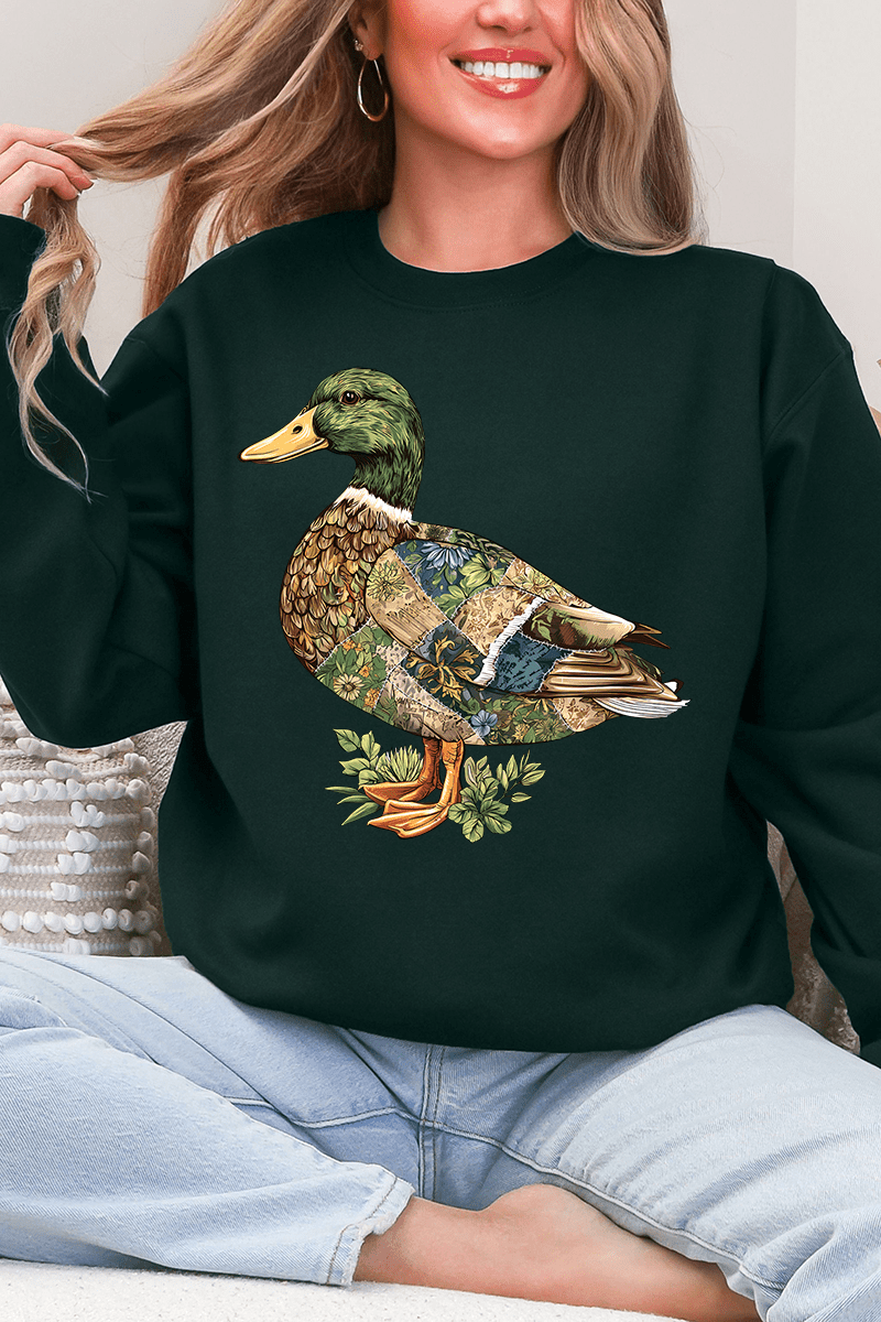 Patchwork Mallard Ecosmart Crewneck Sweatshirt - Wholesale Accessory Market