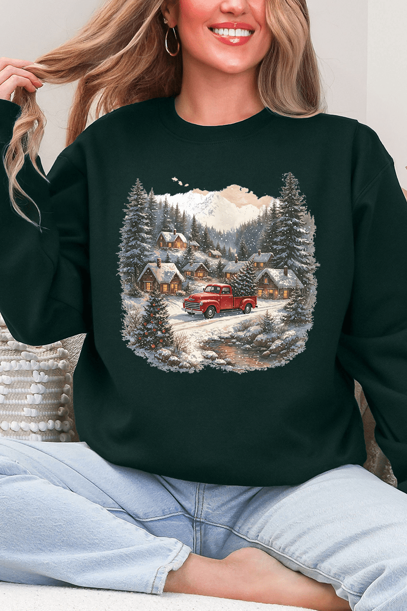 Snowfall On Main Street Ecosmart Crewneck Sweatshirt - Wholesale Accessory Market