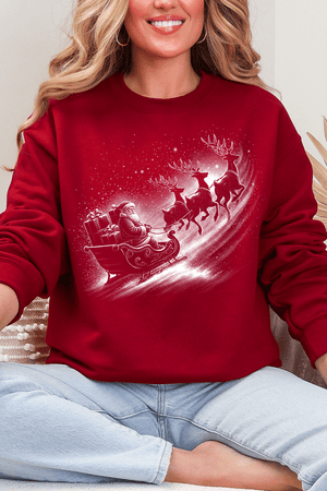 Vintage Santa Sleigh Ecosmart Crewneck Sweatshirt - Wholesale Accessory Market