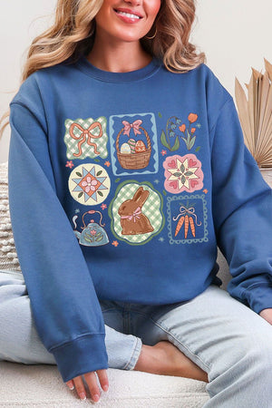 Blossom Bunny Patch Ecosmart Crewneck Sweatshirt - Wholesale Accessory Market