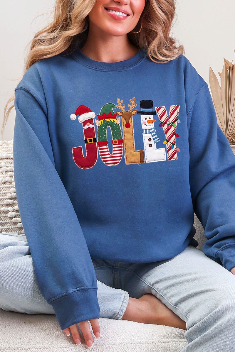 Christmas Characters Jolly Ecosmart Crewneck Sweatshirt - Wholesale Accessory Market