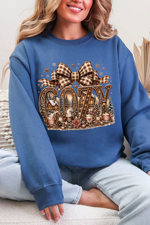 Cozy Christmas Cottage Ecosmart Crewneck Sweatshirt - Wholesale Accessory Market
