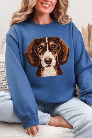Faux Yarn Dachshund Ecosmart Crewneck Sweatshirt - Wholesale Accessory Market