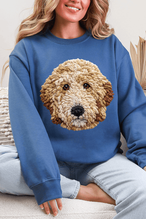 Faux Yarn Goldendoodle Ecosmart Crewneck Sweatshirt - Wholesale Accessory Market