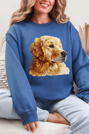 Faux Yarn Golden Retriever Ecosmart Crewneck Sweatshirt - Wholesale Accessory Market