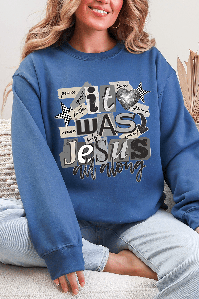 Monochromatic Jesus All Along Ecosmart Crewneck Sweatshirt - Wholesale Accessory Market
