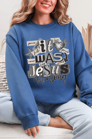 Monochromatic Jesus All Along Ecosmart Crewneck Sweatshirt - Wholesale Accessory Market