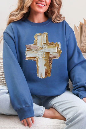 The Painted Gilded Cross Ecosmart Crewneck Sweatshirt - Wholesale Accessory Market