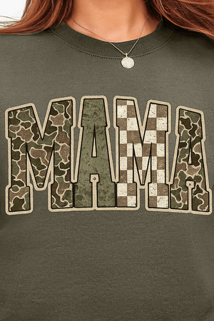 Camo Checkered Mama Ecosmart Crewneck Sweatshirt - Wholesale Accessory Market