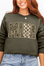 Camo Checkered Mama Ecosmart Crewneck Sweatshirt - Wholesale Accessory Market