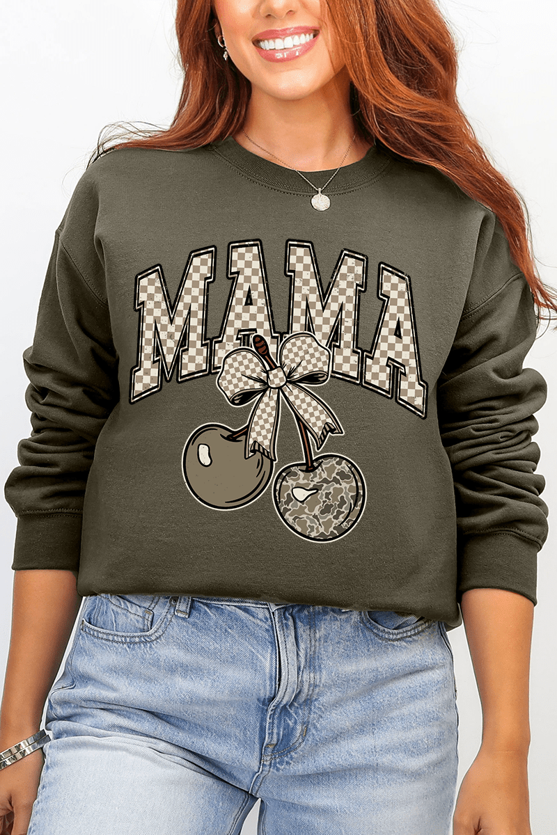 Cherry Luxe Mama Ecosmart Crewneck Sweatshirt - Wholesale Accessory Market