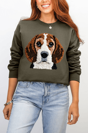 Faux Yarn Beagle Ecosmart Crewneck Sweatshirt - Wholesale Accessory Market