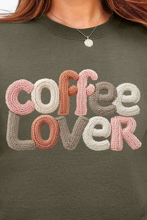 Faux Yarn Coffee Lover Ecosmart Crewneck Sweatshirt - Wholesale Accessory Market