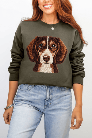 Faux Yarn Dachshund Ecosmart Crewneck Sweatshirt - Wholesale Accessory Market